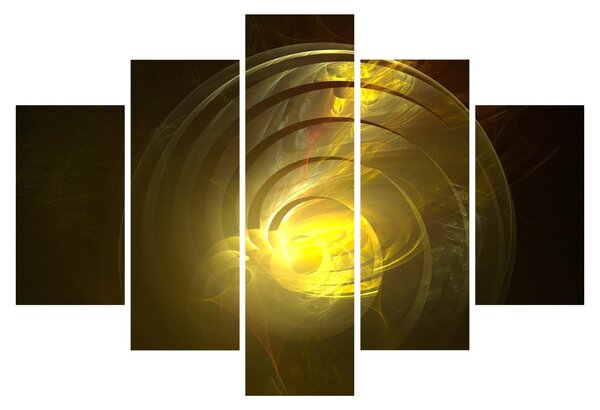 Slika žute apstraktne spirale (150x105 cm)
