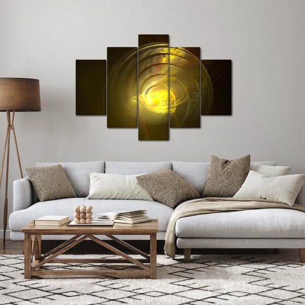 Slika žute apstraktne spirale (150x105 cm)