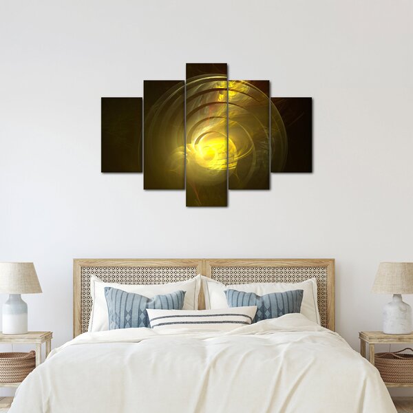 Slika žute apstraktne spirale (150x105 cm)