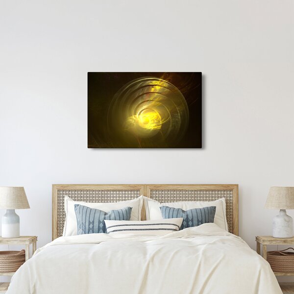 Slika žute apstraktne spirale (90x60 cm)