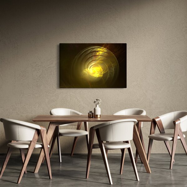 Slika žute apstraktne spirale (90x60 cm)