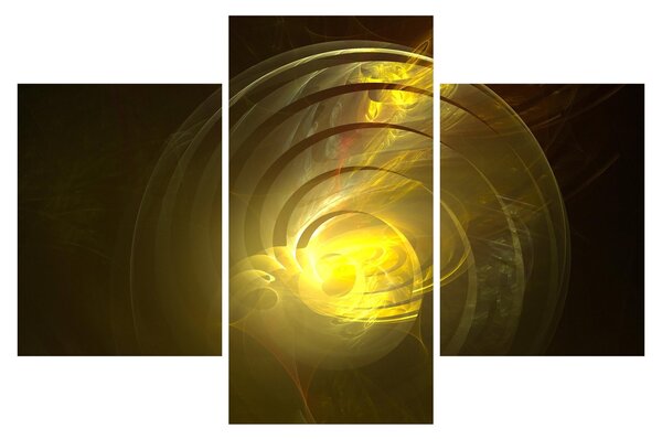 Slika žute apstraktne spirale (90x60 cm)