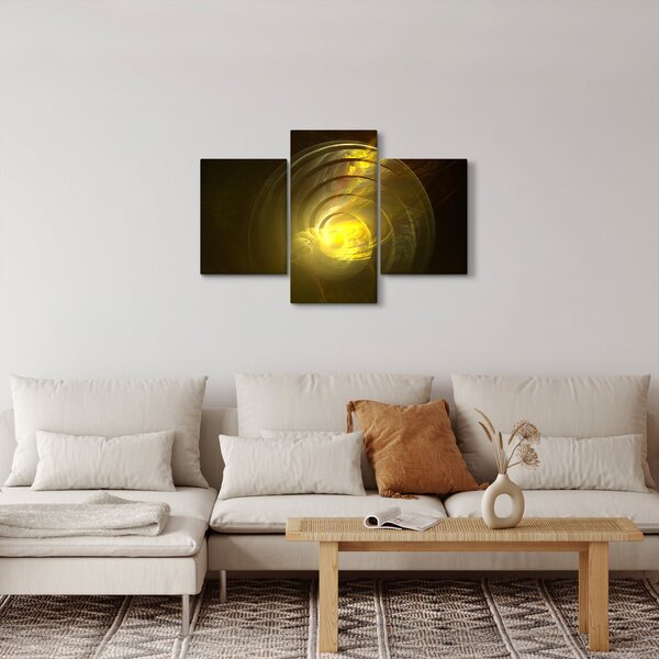Slika žute apstraktne spirale (90x60 cm)