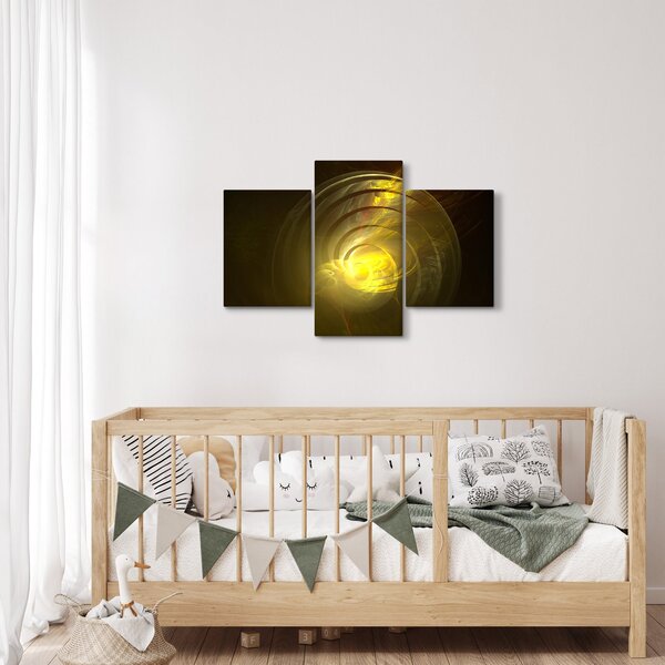 Slika žute apstraktne spirale (90x60 cm)