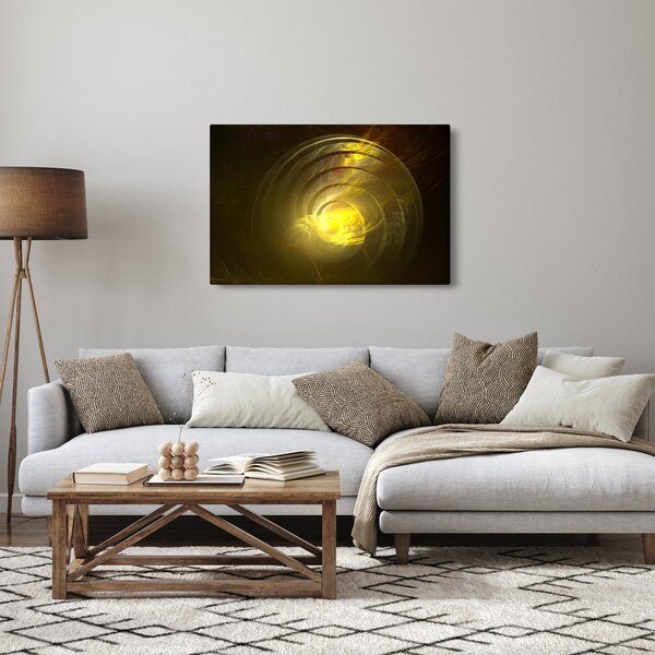 Slika žute apstraktne spirale (90x60 cm)
