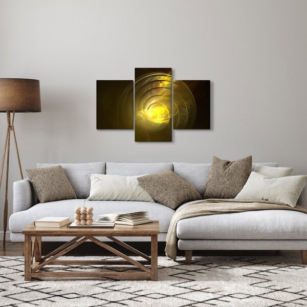 Slika žute apstraktne spirale (90x60 cm)