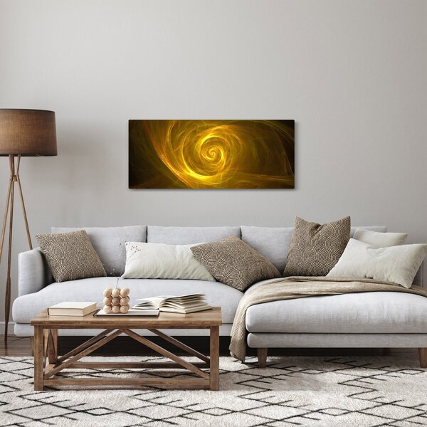 Slika apstraktne žute spirale (120x50 cm)