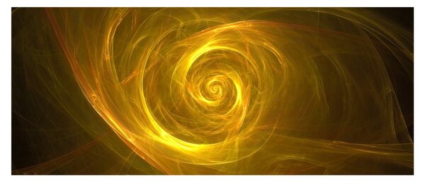 Slika apstraktne žute spirale (120x50 cm)