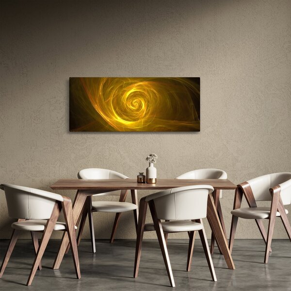 Slika apstraktne žute spirale (120x50 cm)