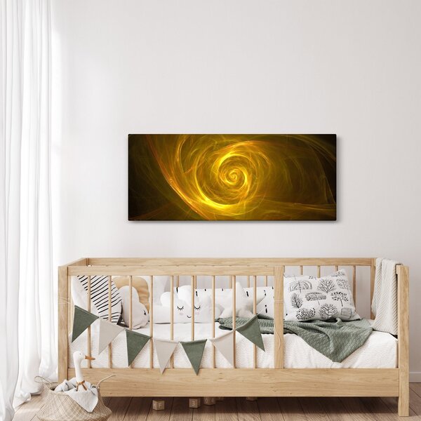Slika apstraktne žute spirale (120x50 cm)