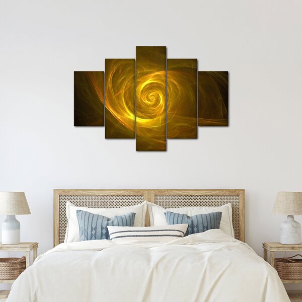 Slika apstraktne žute spirale (150x105 cm)