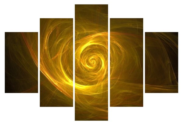 Slika apstraktne žute spirale (150x105 cm)