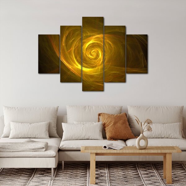 Slika apstraktne žute spirale (150x105 cm)