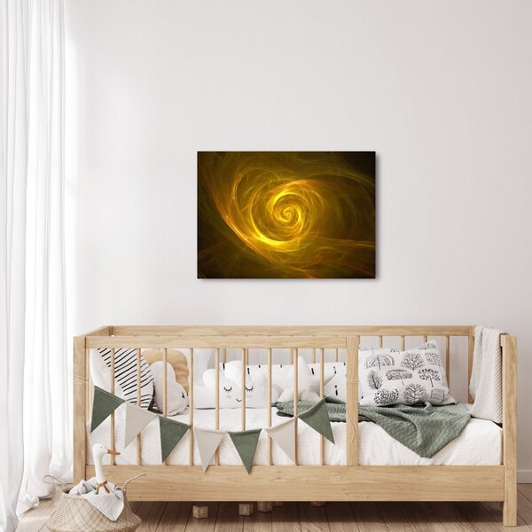 Slika apstraktne žute spirale (70x50 cm)