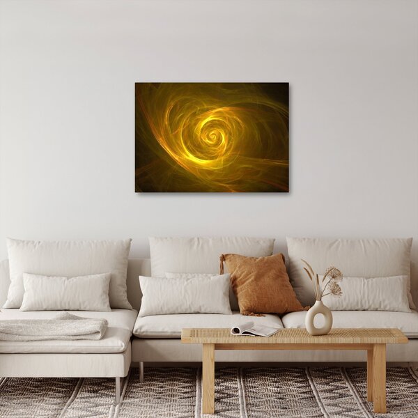 Slika apstraktne žute spirale (70x50 cm)