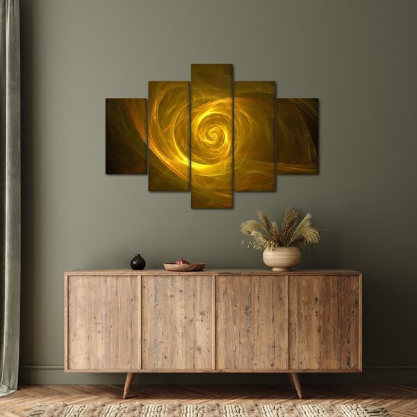 Slika apstraktne žute spirale (150x105 cm)
