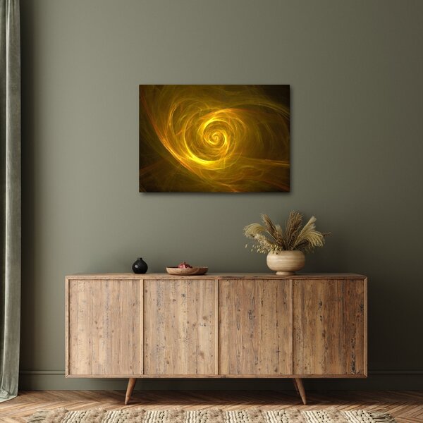 Slika apstraktne žute spirale (70x50 cm)