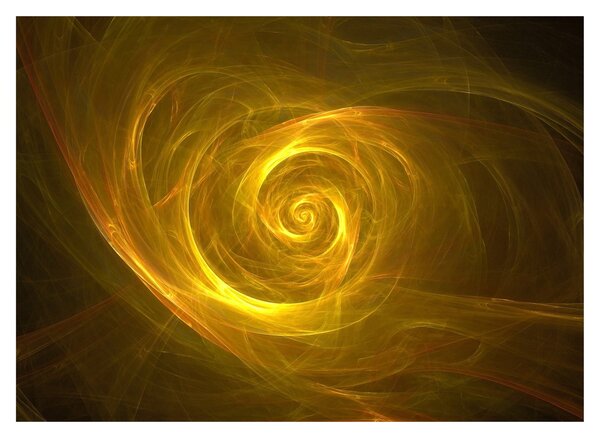 Slika apstraktne žute spirale (70x50 cm)