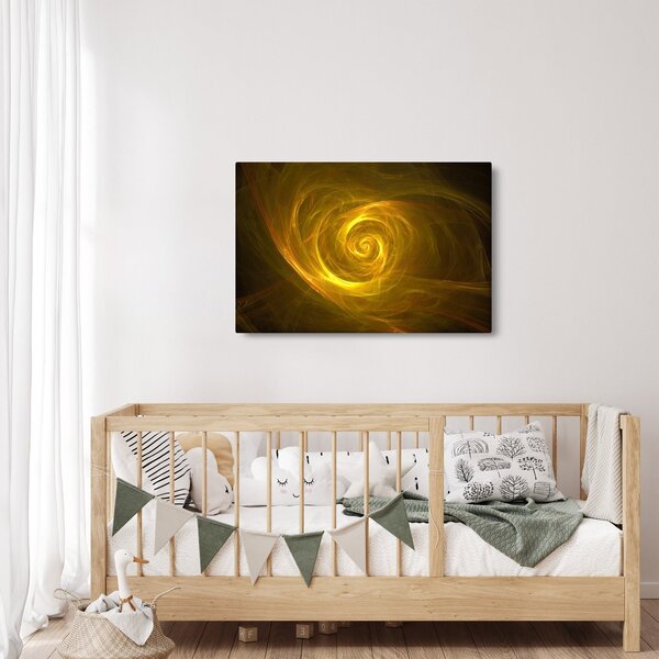 Slika apstraktne žute spirale (90x60 cm)