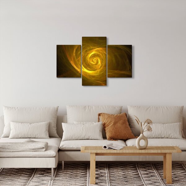 Slika apstraktne žute spirale (90x60 cm)