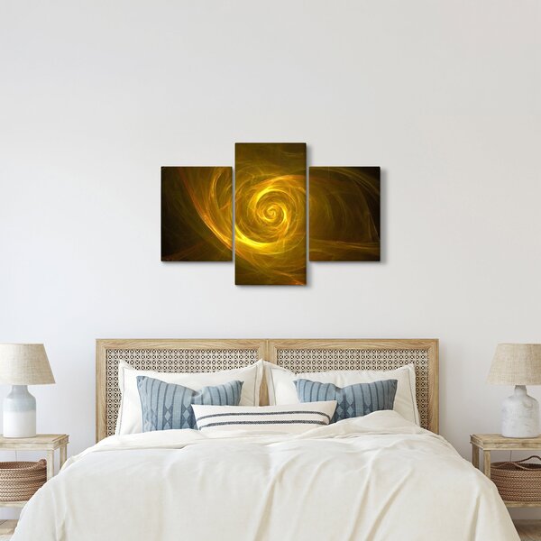 Slika apstraktne žute spirale (90x60 cm)