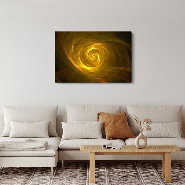 Slika apstraktne žute spirale (90x60 cm)
