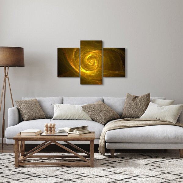 Slika apstraktne žute spirale (90x60 cm)