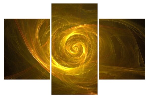 Slika apstraktne žute spirale (90x60 cm)