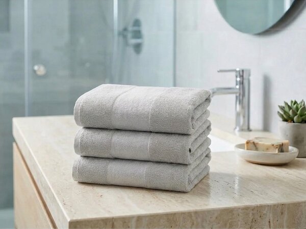 Set ručnika CARRARA 30x30 cm svijetlo siva 100% pamuk, 3 kom