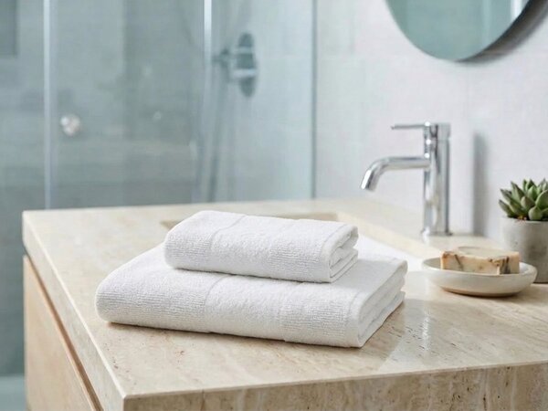 Set ručnika CARRARA 1 kom 60x100 cm i 1 kom 40x55 cm 100% pamuk, bijela