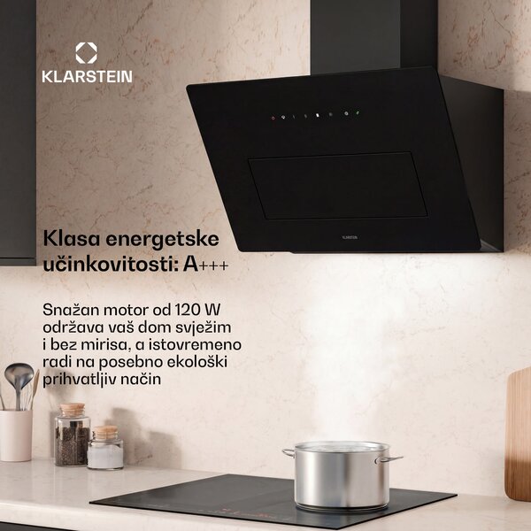 Klarstein SleekAir kosa napa | Režim ekstrakcije i recirkulacije | Visokokvalitetni dizajn | 720 m³/h | 60 cm