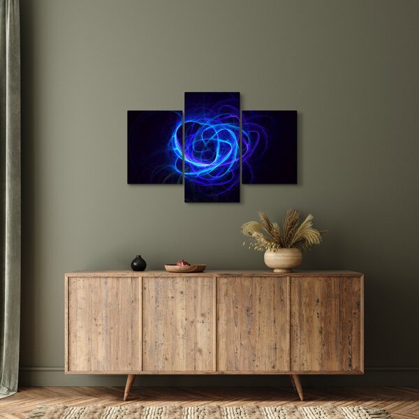 Slika plavog apstraktog klupka (90x60 cm)