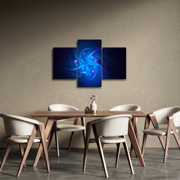 Moderna slika plave apstrakcije (90x60 cm)