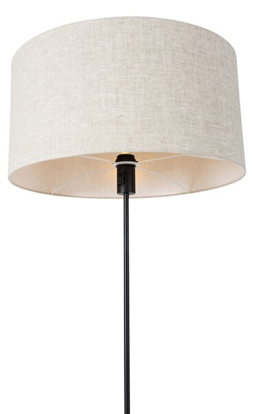 Podna lampa crna podesive visine s nijansom svijetlo sive boje 50 cm - Parte