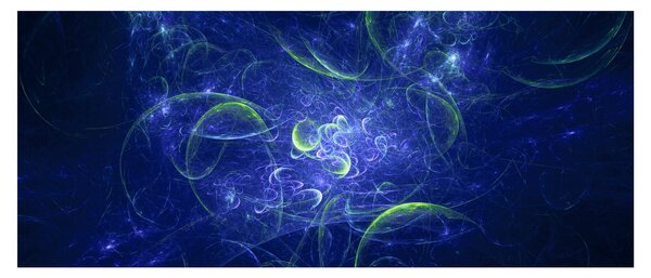 Slika - plava apstrakcija (120x50 cm)