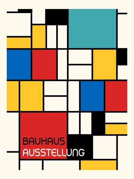 Ilustracija Bauhaus Geometric Design Retro, Retrodrome, (30 x 40 cm)