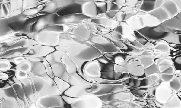 Umjetnička fotografija Abstract Fluid Black and White Flowing, oxygen, (40 x 24.6 cm)