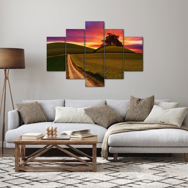 Slika polja sa zalaskom sunca (150x105 cm)