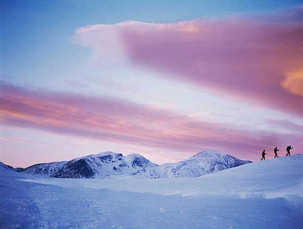 Fotografija Group Snowshoeing in Snow, David Trood, (40 x 30 cm)