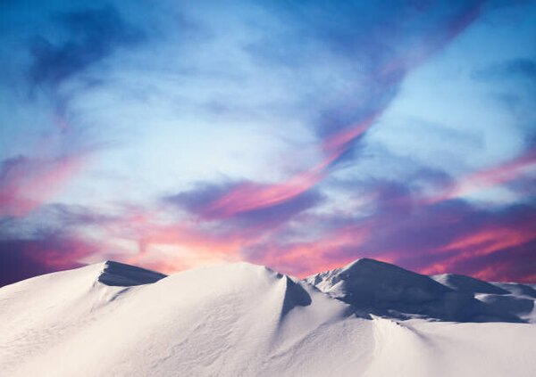 Fotografija Winter Sunset In The Mountains, borchee, (40 x 26.7 cm)