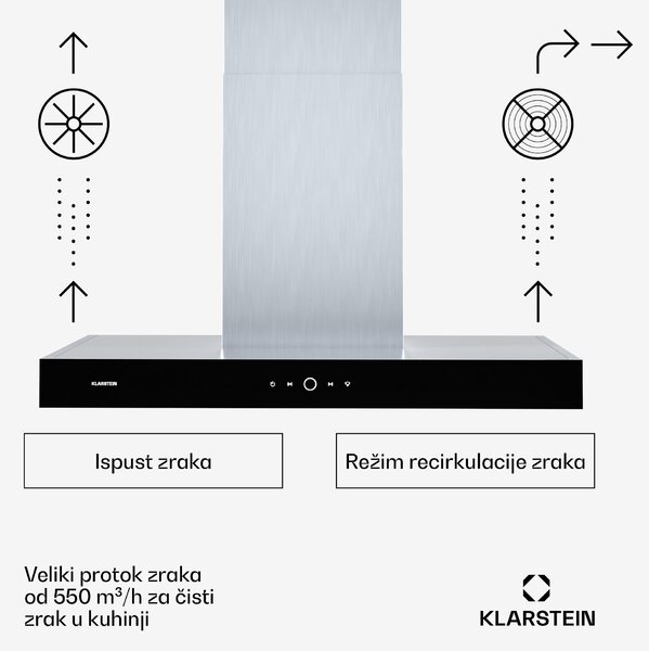 Klarstein SmartEdge napa, Wi-Fi, tiho, izvršni, LED, 550 m³/h, EEZ A+
