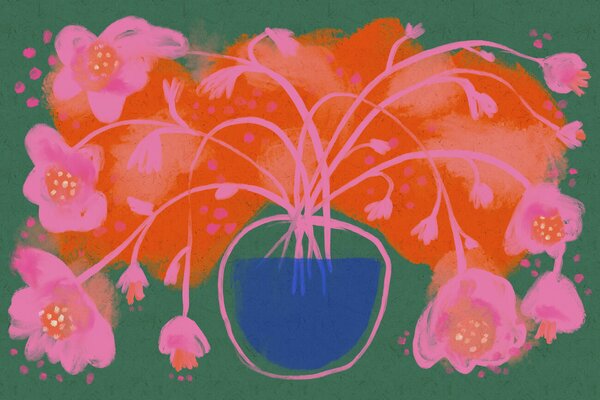 Ilustracija Pink Flower Bouquet, Treechild, (40 x 26.7 cm)