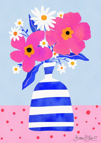 Ilustracija Maximalist Flower Vase, Baroo Bloom, (30 x 40 cm)