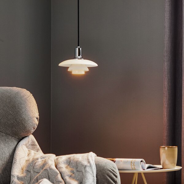Viseće Svjetiljka Louis Poulsen, PH 2/1, prigušiv, Bijela, Dnevna soba, Staklo, Dizajn
