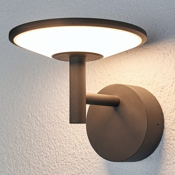 Lucande LED vanjska zidna svjetiljka Fenia, antracit, aluminij, IP65, Crno, Aluminij