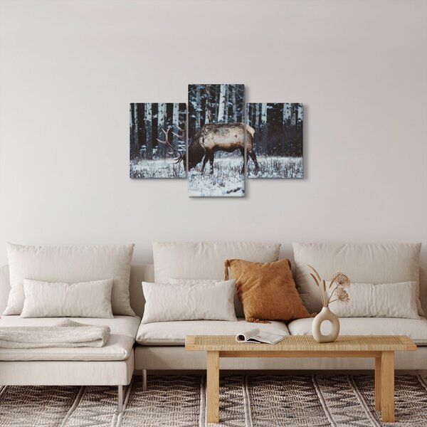 Slika - jelen zimi (90x60 cm)