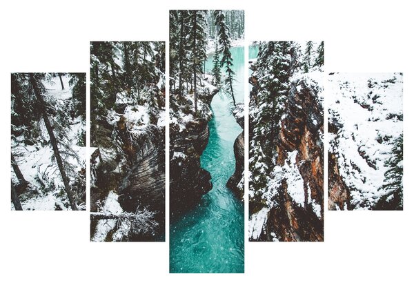 Slika - planinska rijeka zimi (150x105 cm)