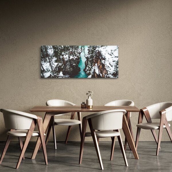 Slika - planinska rijeka zimi (120x50 cm)