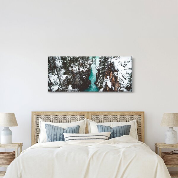 Slika - planinska rijeka zimi (120x50 cm)