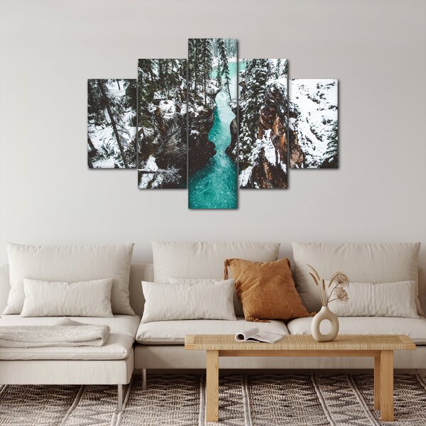 Slika - planinska rijeka zimi (150x105 cm)